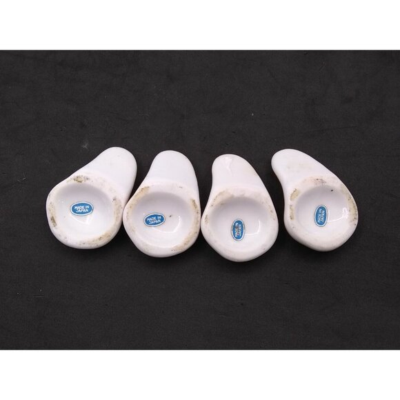 Vtg. Set of 4 Red Daruma Made In Japan 2" Ceramic Chopstick Holders - Picture 5 of 12